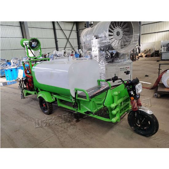 Picture of Steel building materials, lawn greening, sprinkler fog cannon truck, sanitation tricycle, water tanker with fog cannon machine, tricycle sanitation truck