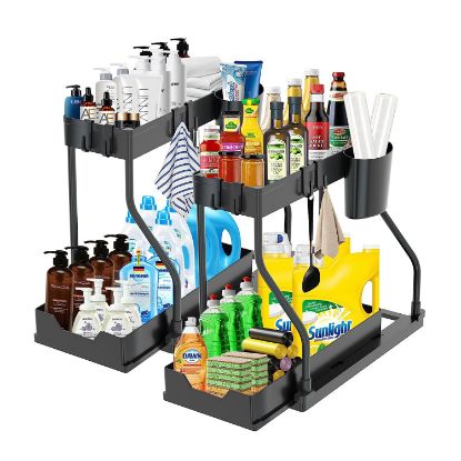 Picture of Multi-layer pull-out seasoning household kitchen rack bathroom sink layered sundries storage rack wholesale