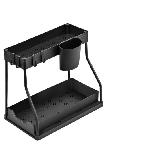 Picture of Multi-layer pull-out seasoning household kitchen rack bathroom sink layered sundries storage rack wholesale