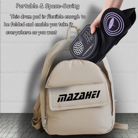 Picture of Children's Christmas gift colorful electronic drum with horn built-in lithium battery musical instrument silicone hand roll drum set wholesale