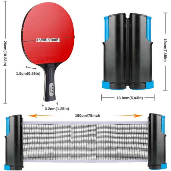 Picture of Table tennis racket set 2 rackets 3 balls table tennis racket portable net racket family sports table tennis set anti-glue table tennis racket