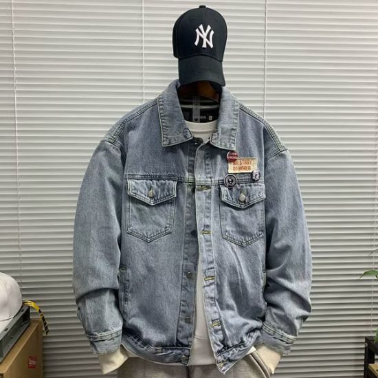 Picture of Denim jackets for men and women spring and autumn 2025 new hot style American baseball jackets loose and versatile tops