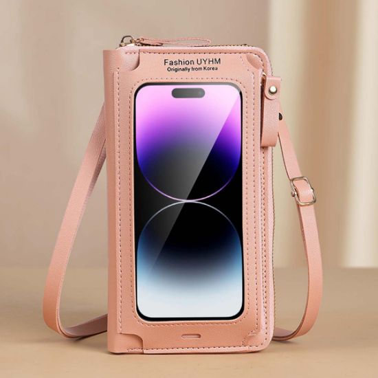 Picture of New touch screen mobile phone bag women's crossbody anti-theft multifunctional shoulder bag versatile transparent mini wallet mobile phone bag