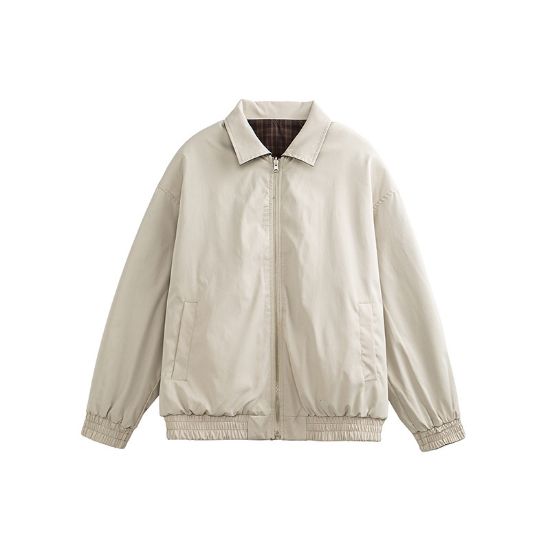 Picture of QUELLASTRADA SPRING REVERSIBLE CHECKED LAPEL JACKET AMERICAN RETRO VERSATILE CARGO JACKET FOR MEN AND WOMEN