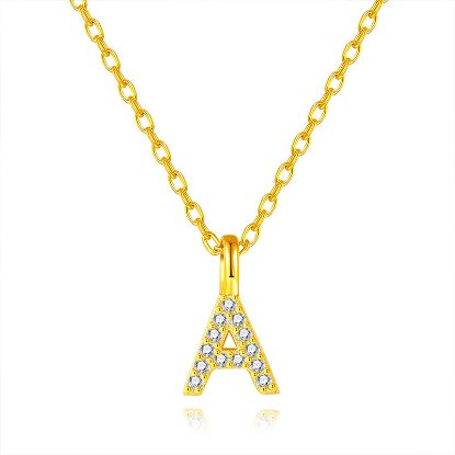 Picture of Full diamond 26 letter pendant necklace S925 sterling silver your name fresh niche versatile