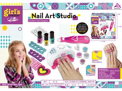 Picture of Nail Dryer + Powder Pen Nail Set (with light, 2 AAA batteries not included) Pretend Play Toy