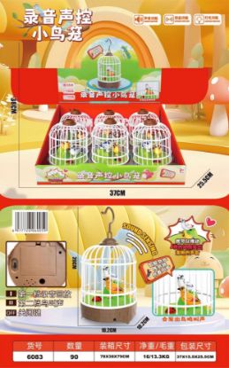 Picture of 6pcs Simulation Voice-Controlled Recording Birdcage Intellectual Toy