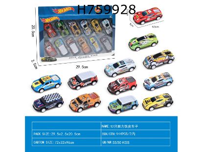 Picture of 12 Pieces of Wind-Up Tin Cars (Sports Cars + Pickup Trucks)