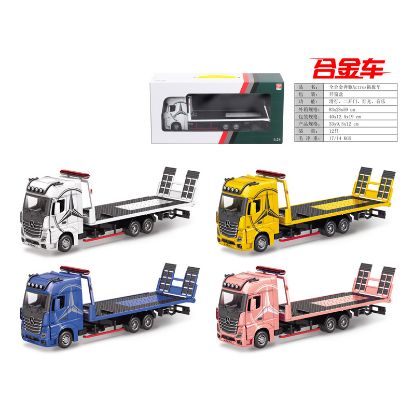 Picture of 1:24 Scale Alloy Mercedes Actros Flatbed Truck (With Sliding Doors, Lights, and Music)